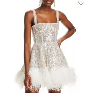 Bronx and Banco Sequin Feather Mini Dress